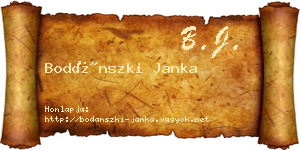 Bodánszki Janka névjegykártya
